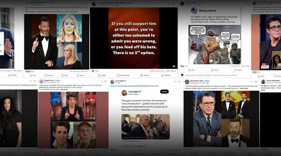 Montage of various Facebook "stories" from my Facebook feed designed to elicit a response